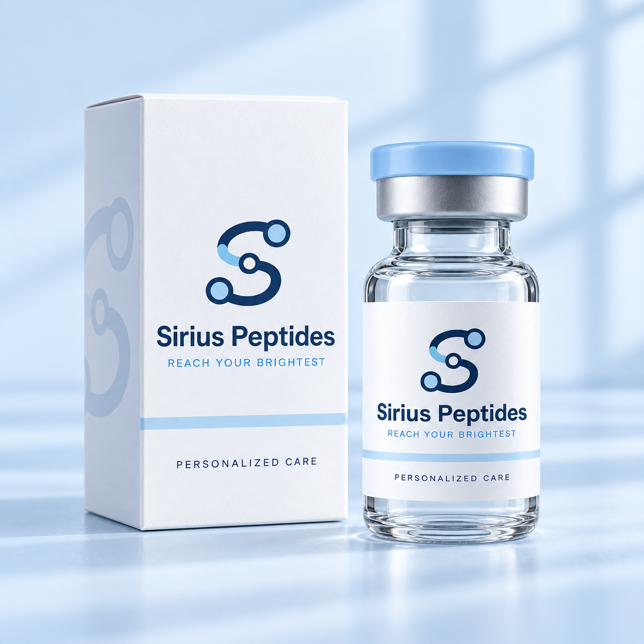 Sirius Peptides packaging concept for Weight & Metabolic Health, with connected S branding